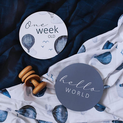 Snuggle Hunny Kids Cloud Chaser & Indigo Reversible Milestone Cards | Aster & Ruby