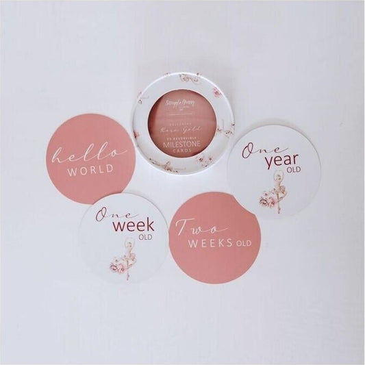 Snuggle Hunny Kids Milestone Cards Ballerina/Rosa | Aster & Ruby
