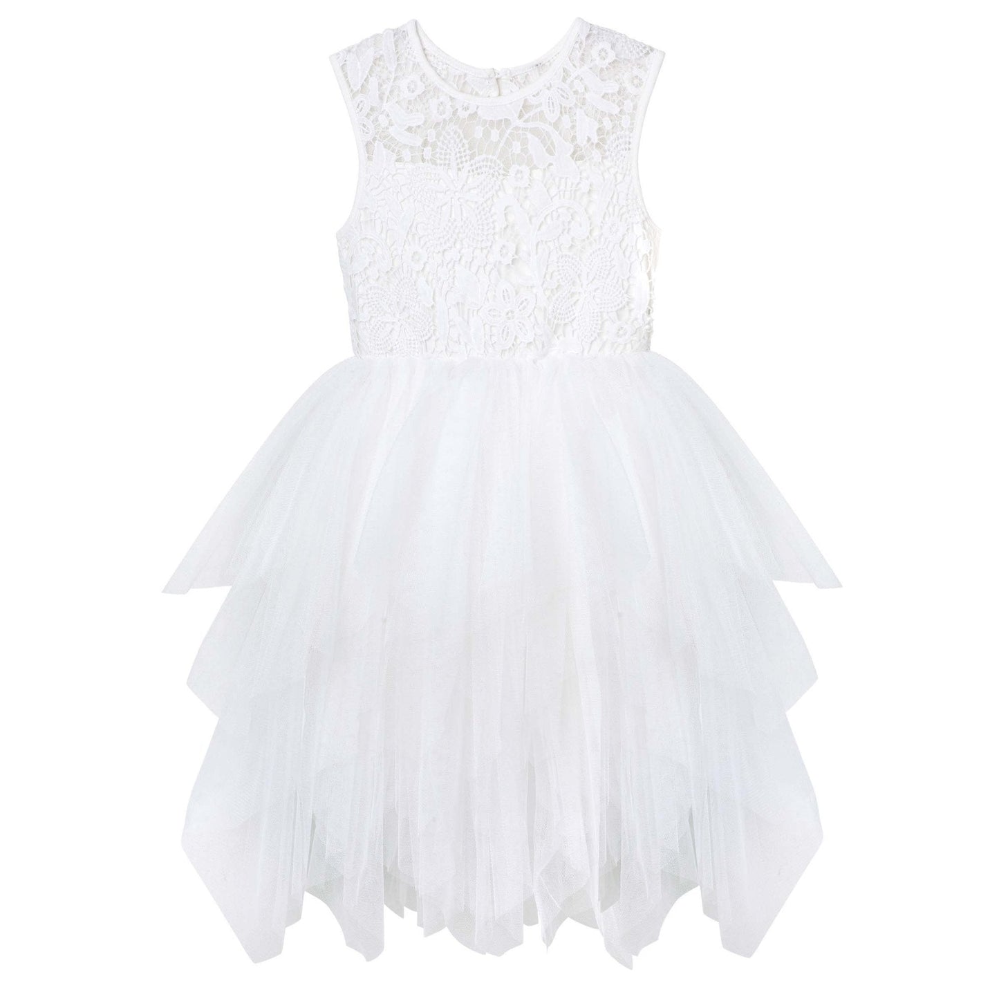 Tara Heart Back Dress Ivory - Aster & Ruby