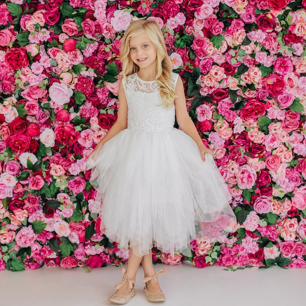 Tara Heart Back Dress Ivory - Aster & Ruby