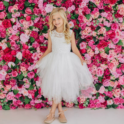 Tara Heart Back Dress Ivory - Aster & Ruby